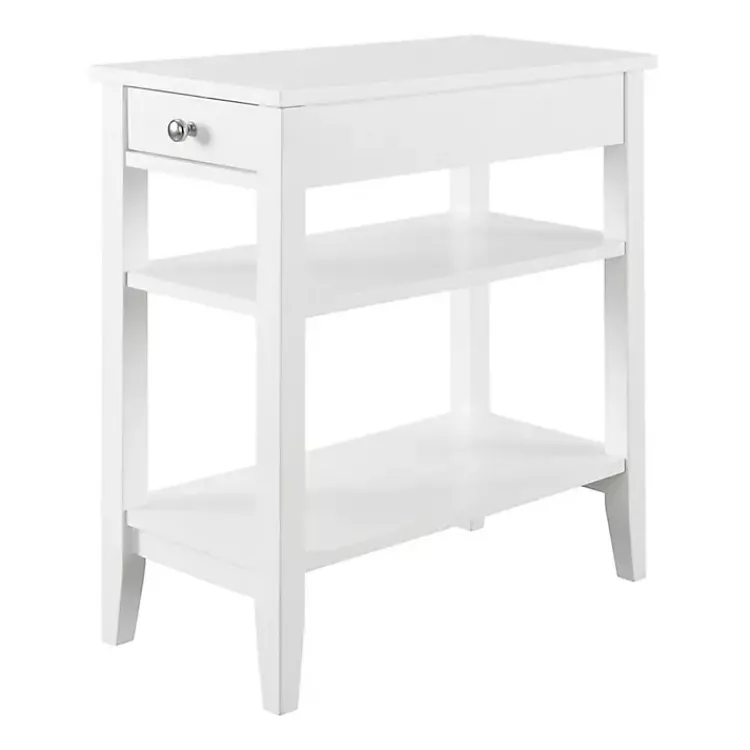 Kirklands Home Accent & End Tables|Double Shelf Wood Accent Table White