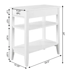 Kirklands Home Accent & End Tables|Double Shelf Wood Accent Table White