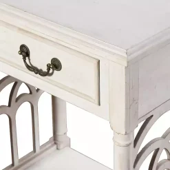 Kirklands Home Accent & End Tables|1-Drawer Cathedral Sides Accent Table White