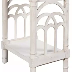 Kirklands Home Accent & End Tables|1-Drawer Cathedral Sides Accent Table White