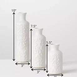 New Embossed Scrolling 3-pc. Vase Set Vases