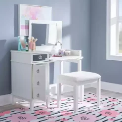 Kirklands Home Dressers & Chests|Eva Mirrored 2-pc. Vanity Set White