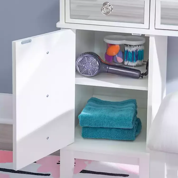 Kirklands Home Dressers & Chests|Eva Mirrored 2-pc. Vanity Set White