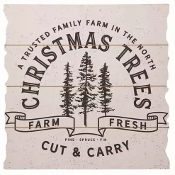 Discount White Farm Fresh Christmas Trees Wall Plaque Christmas Art & Wall Decor