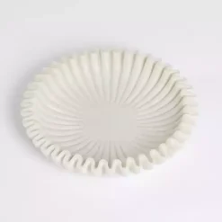 New Faux Marble Scalloped Decorative Bowl Decorative Bowls & Jars