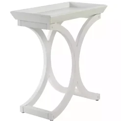 Kirklands Home Accent & End Tables|Fir Wood Curved Tray C-Table White