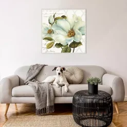 Kirklands Home Canvas Art|White Floral Bliss Framed Canvas Art Print