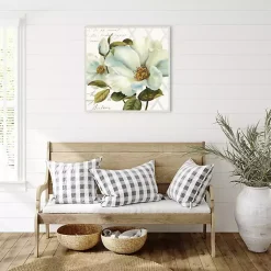 Kirklands Home Canvas Art|White Floral Bliss Framed Canvas Art Print