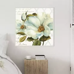 Kirklands Home Canvas Art|White Floral Bliss Framed Canvas Art Print