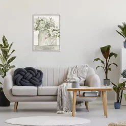 Kirklands Home Framed Art|Floral Ceramic Jar Framed Wood Wall Plaque White