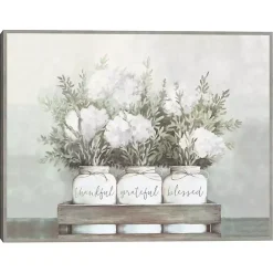 Kirklands Home Canvas Art|Flower Jars Framed Canvas Art Print White