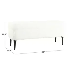 Kirklands Home Benches & Ottomans|Fur Storage Bench White