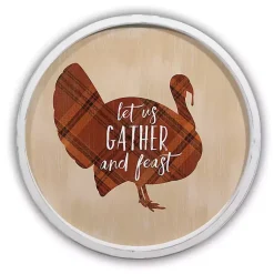 Clearance Gather & Feast Plaid Wall Plaque Fall