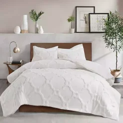 Kirklands Home Comforters|Geometric California King 3-pc Comforter Set White