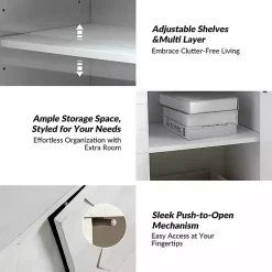 Kirklands Home Cabinets & Sideboards|Geometric Mabel 2-Door Cabinet White