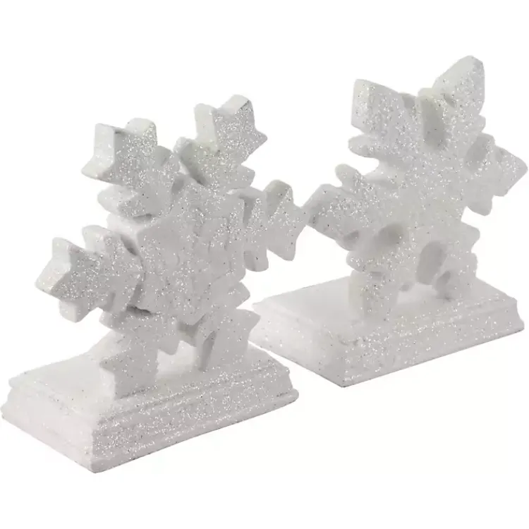 Glitter Snowflake Stocking Holders, Set of 2 Christmas Stockings & Stocking Holders