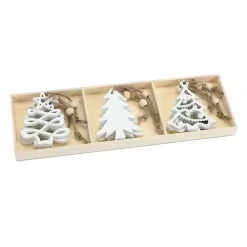 Hot Glitter Trees Christmas Ornaments, Set of 9 Christmas Ornaments