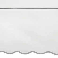 Kirklands Home Bedding Essentials|White Scalloped Coastal King Bed Skirt Gray
