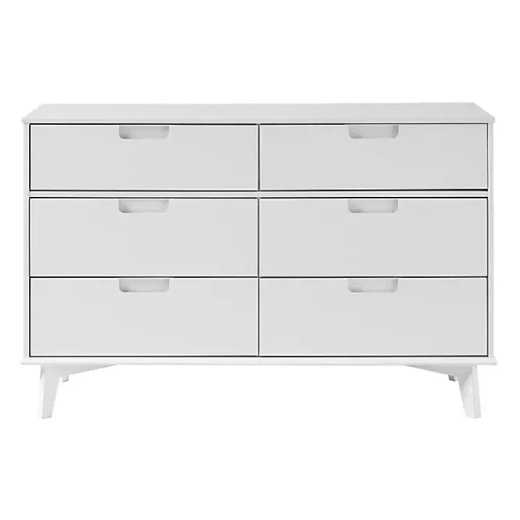 Kirklands Home Dressers & Chests|Grooved Handle 6-Drawer Dresser White