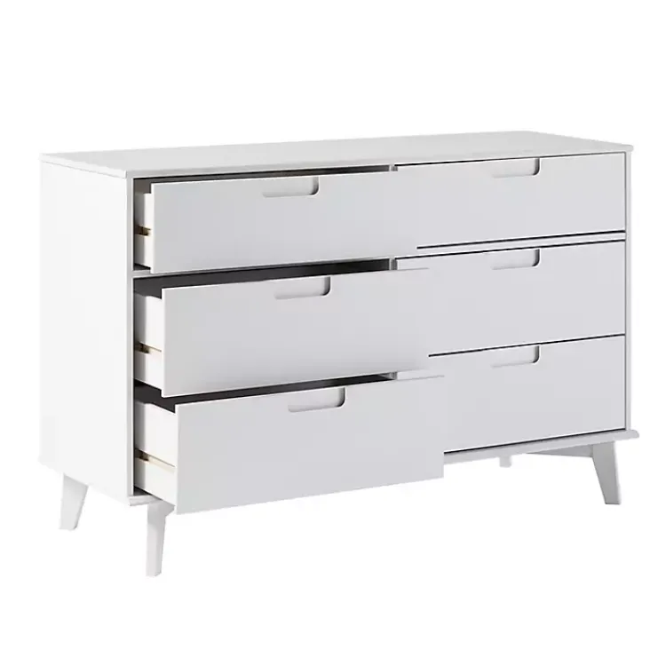 Kirklands Home Dressers & Chests|Grooved Handle 6-Drawer Dresser White