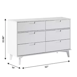 Kirklands Home Dressers & Chests|Grooved Handle 6-Drawer Dresser White