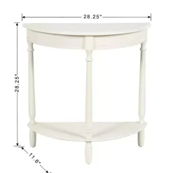 Kirklands Home Console Tables|Half Moon Tinslee Console Table White