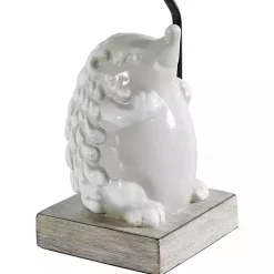 Kirklands Home Table Lamps|White Hedgehog Accent Table Lamp Tan