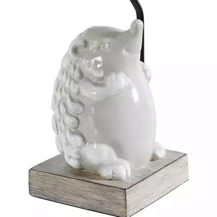 Kirklands Home Table Lamps|White Hedgehog Accent Table Lamp Tan