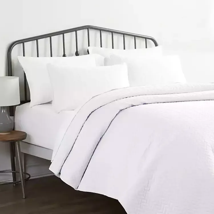 Kirklands Home Bedspreads & Coverlets|Herringbone Quilted 3-pc. Queen Coverlet Set White