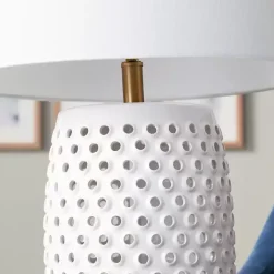 Kirklands Home Table Lamps|Hobnail Table Lamp with Nightlight White