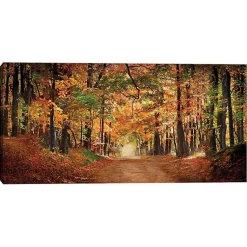 Kirklands Home Canvas Art|White Horse In Autumn Canvas Art Print Orange