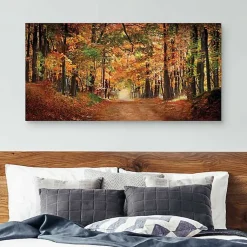 Kirklands Home Canvas Art|White Horse In Autumn Canvas Art Print Orange