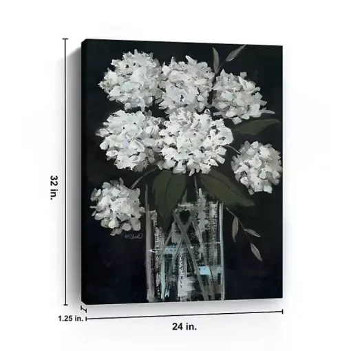 Kirklands Home Canvas Art|White Hydrangea Giclee Canvas Art Print