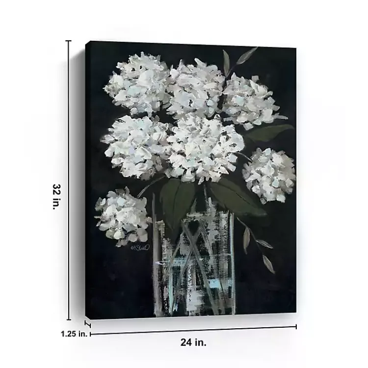 Kirklands Home Canvas Art|White Hydrangea Giclee Canvas Art Print
