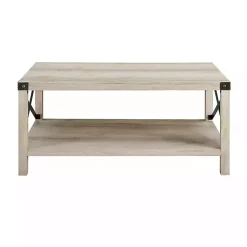 Kirklands Home Coffee Tables|Industrial X-Frame Coffee Table White