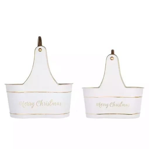 Best Iron Merry Christmas Baskets, Set of 2 Christmas Decorations
