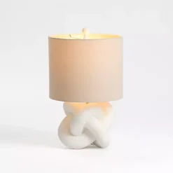 Kirklands Home Table Lamps|White Knot Table Lamp Tan