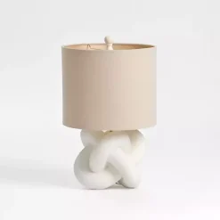 Kirklands Home Table Lamps|White Knot Table Lamp Tan