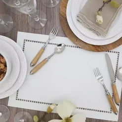 Kirklands Home Table Linens|Laser-Cut Hemstitch Placemats, Set of 4 White