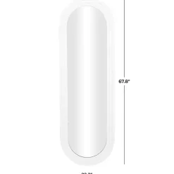 Kirklands Home Decorative Mirrors|White Layered Frame Oblong Wall Mirror