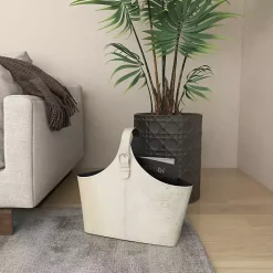 Leather Textured Magazine Rack Baskets & Boxes