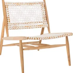 Kirklands Home Accent Chairs|Leather Woven Accent Chair White
