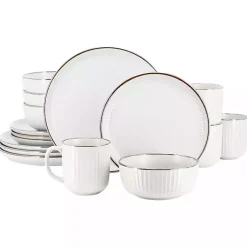 Kirklands Home Dinnerware|Leo Stoneware 16-pc. Dinnerware Set White