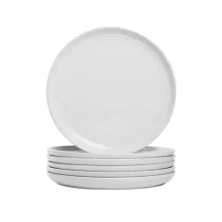 Kirklands Home Dinnerware|Linear Salad Plates, Set of 6 White