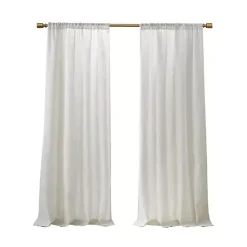 Kirklands Home Curtains & Drapes|Linen Blend Curtain Panel Set, 84 in. White