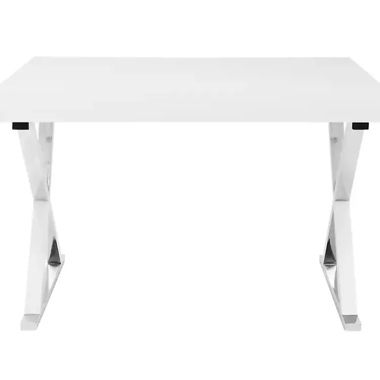 Kirklands Home Office Furniture|Luster Chrome Leg Desk White