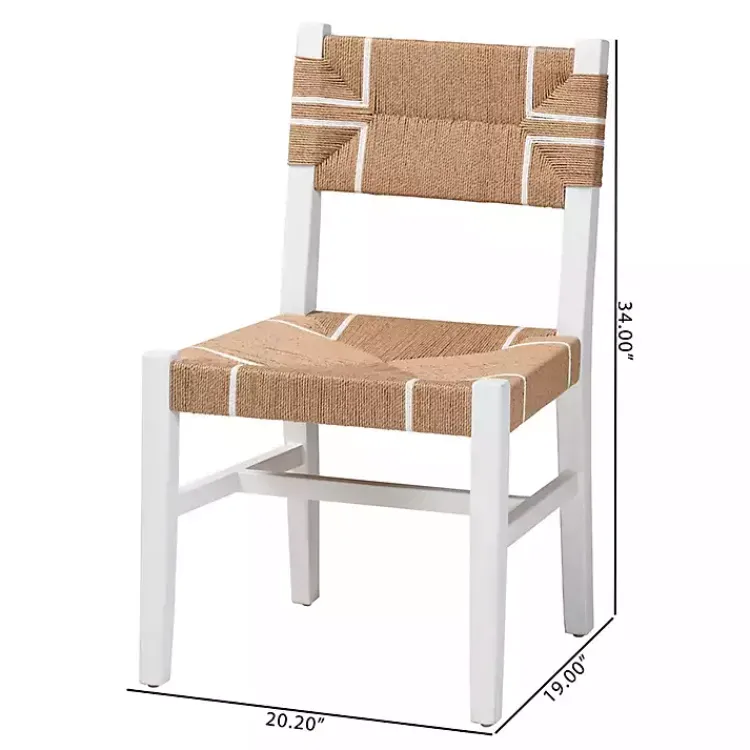 Kirklands Home Dining Chairs|White Mahogany Woven Talli Dining Chair Tan