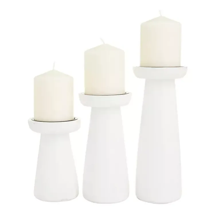 Outlet Mango Wood 3-pc. Pillar Candle Holder Set Candle Holders