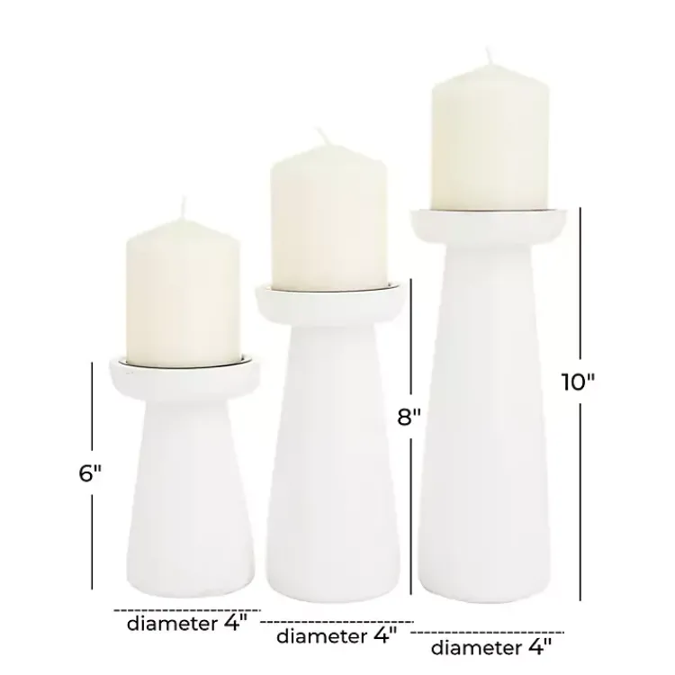 Outlet Mango Wood 3-pc. Pillar Candle Holder Set Candle Holders