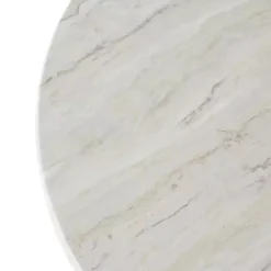 Kirklands Home Coffee Tables|Marble & Black Metal Pedestal Coffee Table White